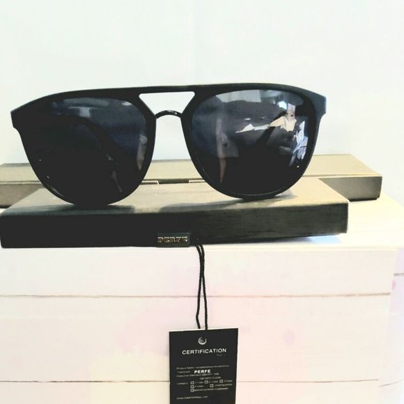 Unisex Sunglasses Polarized 100% UV Hand Made 59mm Black/ Black Lens 139mm main image 6
